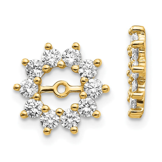 Solid 14k Yellow Gold AA Fancy Simulated CZ Earring JacKet