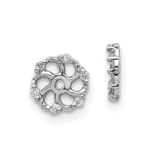 Solid 14k White Gold AA Simulated CZ Earring JacKet