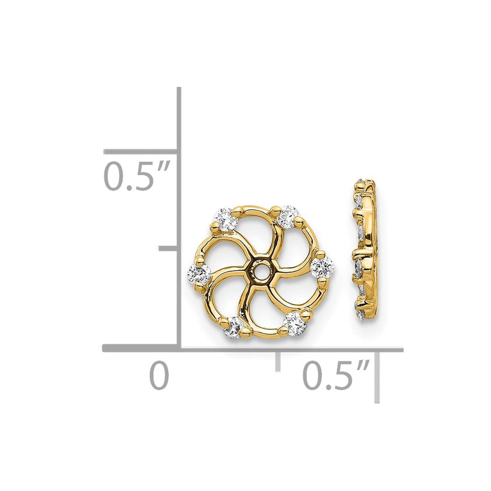 Solid 14k Yellow Gold AA Simulated CZ Earring JacKet