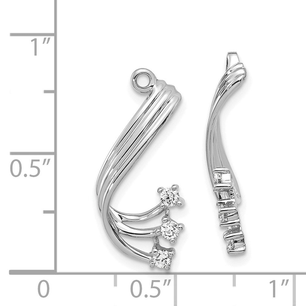 Solid 14k White Gold AA Fancy Twist Simulated CZ Earring JacKet