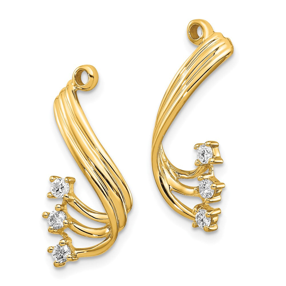 1/5 Ct. Fancy Twist Diamond Earring Jacket in 14K Yellow Gold Fine Jewelry Gift