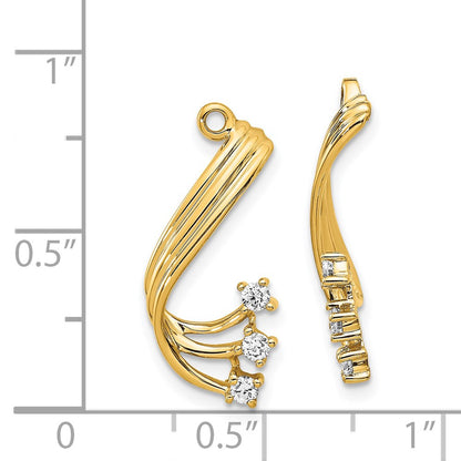 1/5 Ct. Fancy Twist Diamond Earring Jacket in 14K Yellow Gold Fine Jewelry Gift