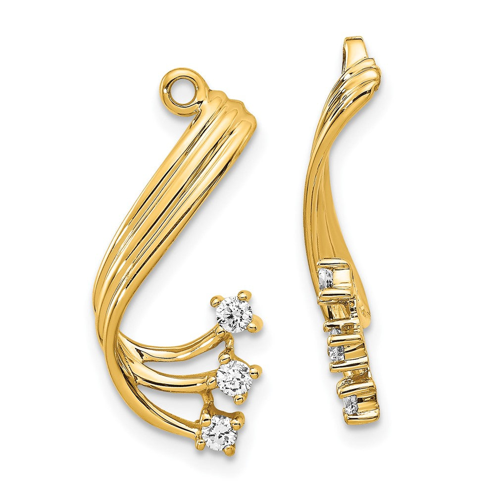 1/5 Ct. Fancy Twist Diamond Earring Jacket in 14K Yellow Gold Fine Jewelry Gift