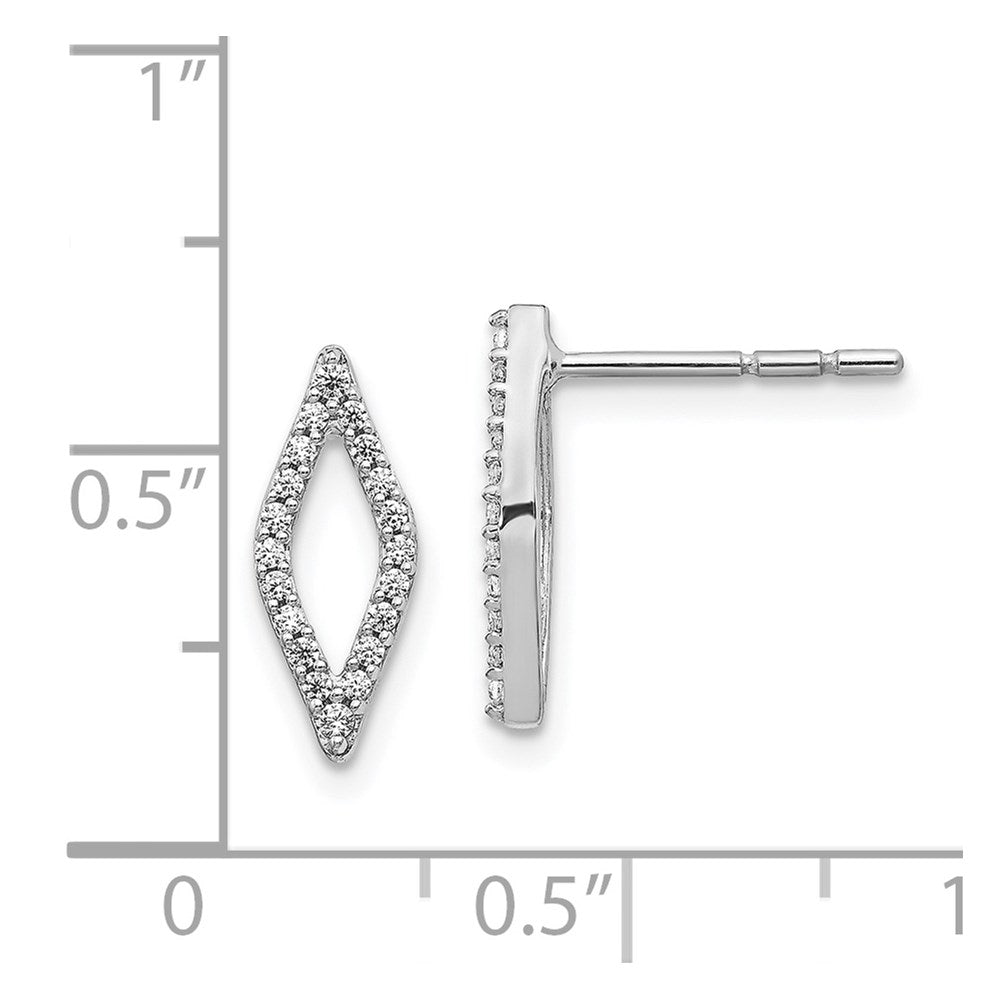 14k White Gold Real Diamond Fancy Earrings