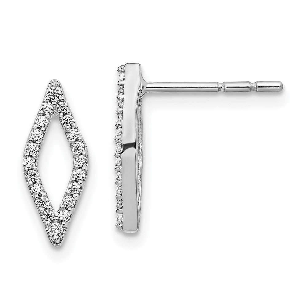 14k White Gold Real Diamond Fancy Earrings
