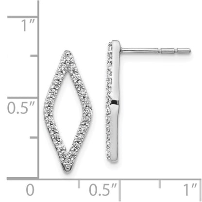 14k White Gold Real Diamond Fancy Earrings