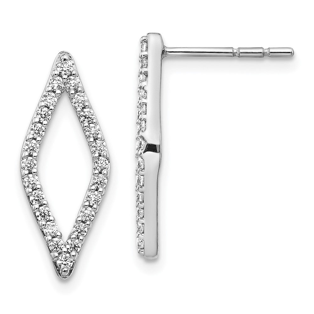 14k White Gold Real Diamond Fancy Earrings