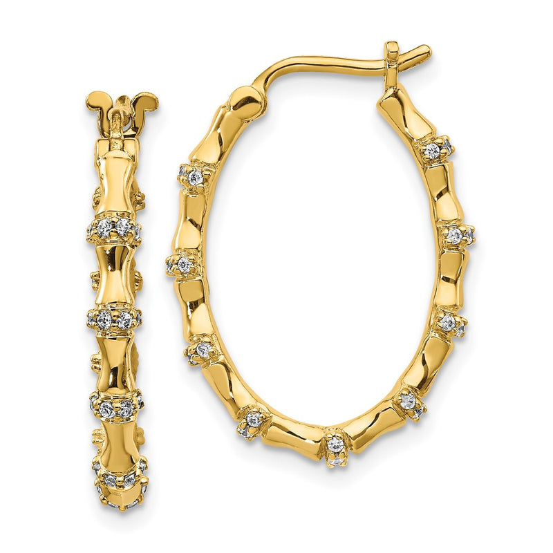 14k Yellow Gold Real Diamond Fancy Earrings