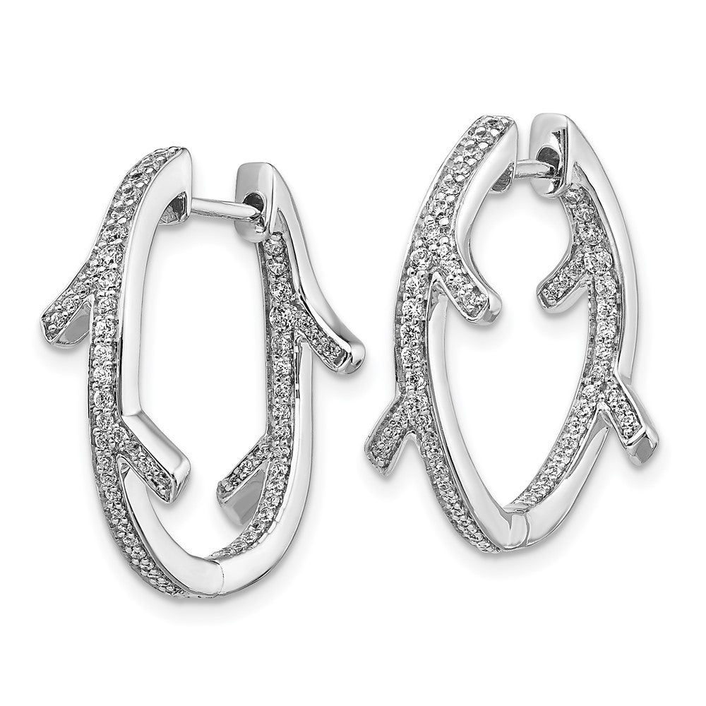 14k White Gold Real Diamond Fancy Earrings