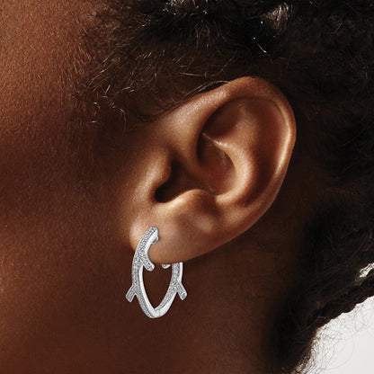 14k White Gold Real Diamond Fancy Earrings