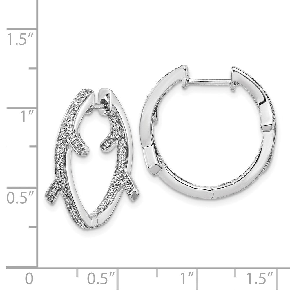 14k White Gold Real Diamond Fancy Earrings