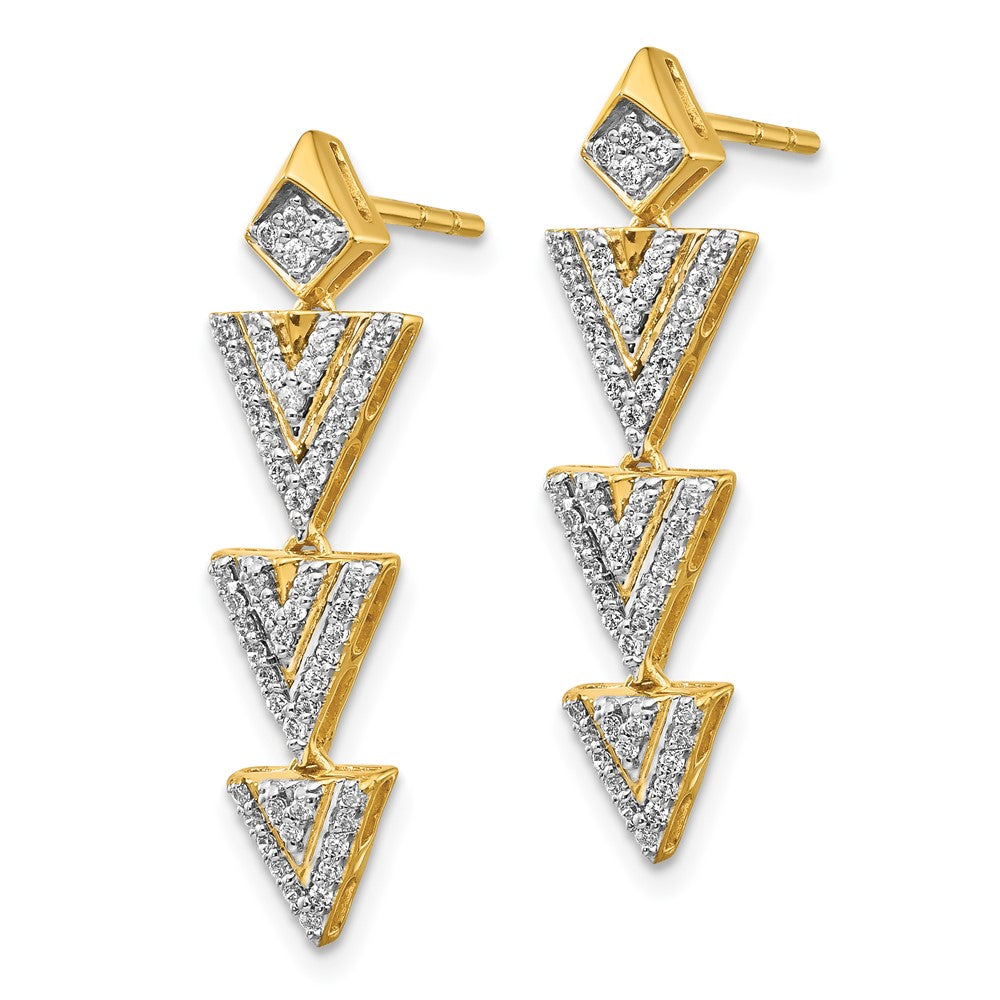 14k Yellow Gold Real Diamond Fancy Earrings