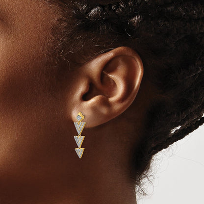 14k Yellow Gold Real Diamond Fancy Earrings