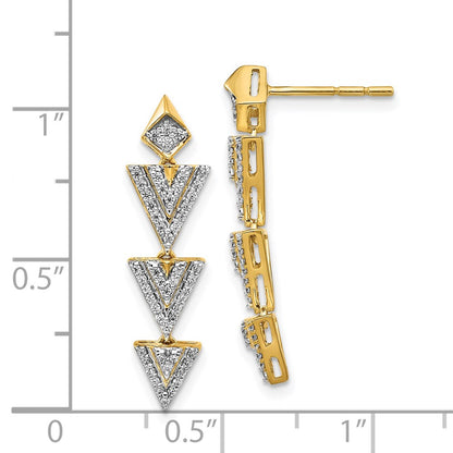 14k Yellow Gold Real Diamond Fancy Earrings
