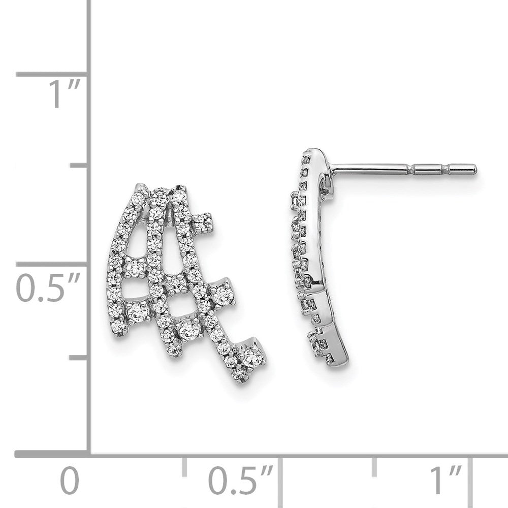 14k White Gold Real Diamond Earrings
