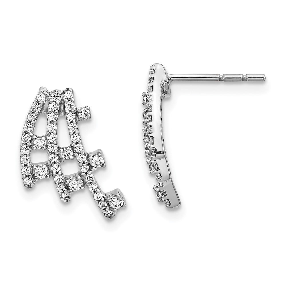 14k White Gold Real Diamond Earrings