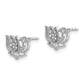 14k White Gold Real Diamond Lotus Flower Earrings EM3809-005-WA