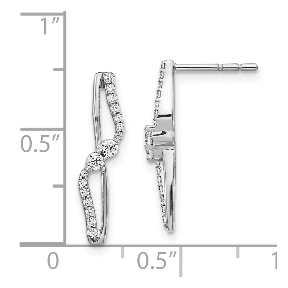 14k White Gold Real Diamond Fancy Earrings
