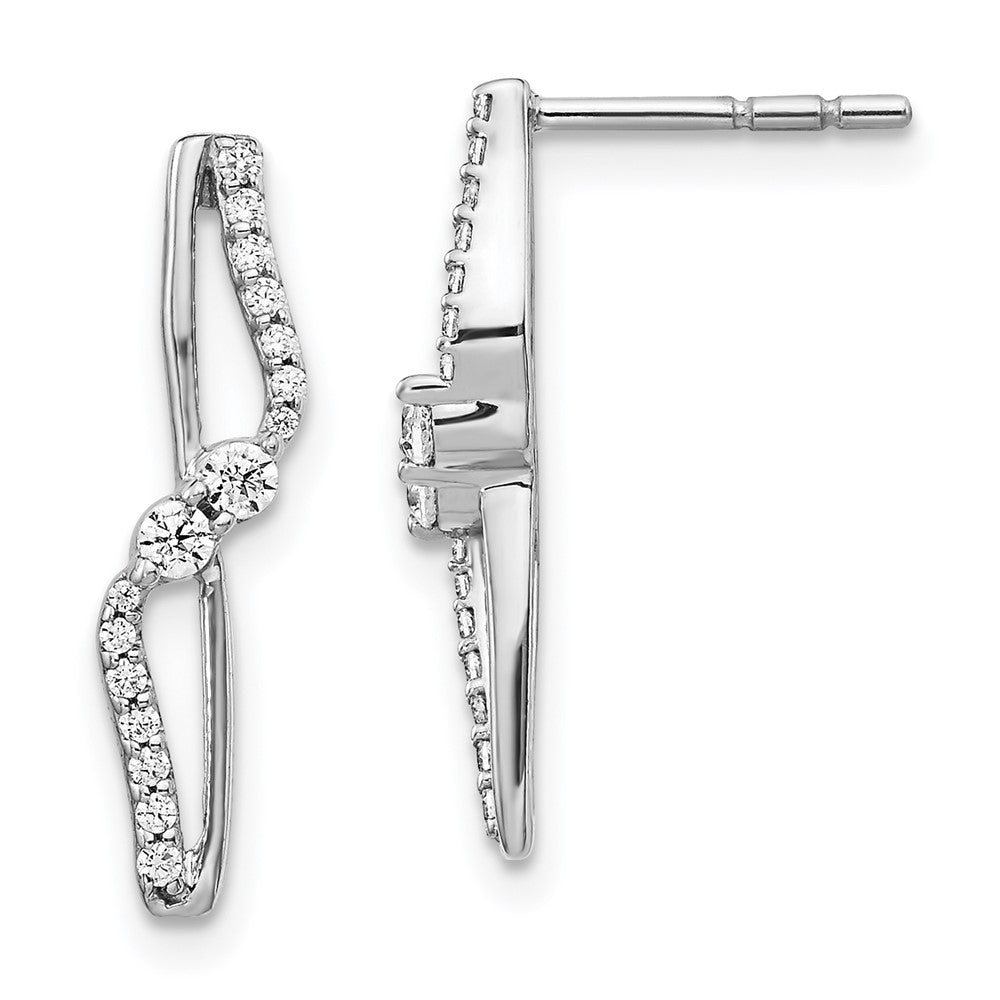 14k White Gold Real Diamond Fancy Earrings