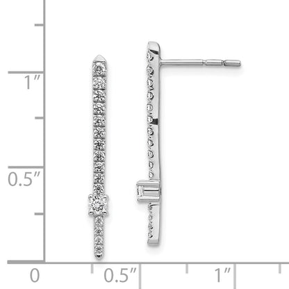14k White Gold Real Diamond Fancy Earrings