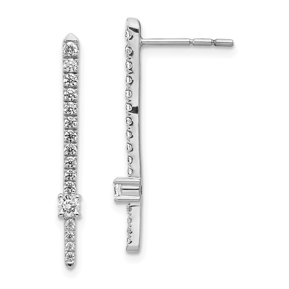 14k White Gold Real Diamond Fancy Earrings