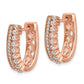 14k White Gold Real Diamond Fancy Hoop Earrings