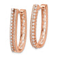 14k Rose Gold Real Diamond Fancy Hoop Earrings