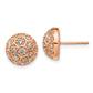 14k Rose Gold Real Diamond Honeycomb Earrings