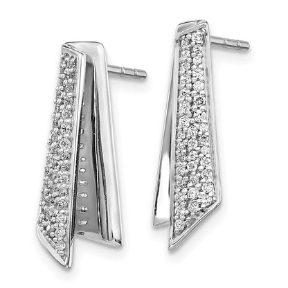 14k White Gold Real Diamond Fancy Earrings