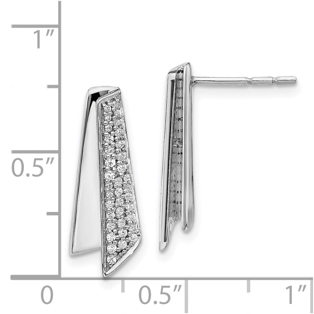 14k White Gold Real Diamond Fancy Earrings
