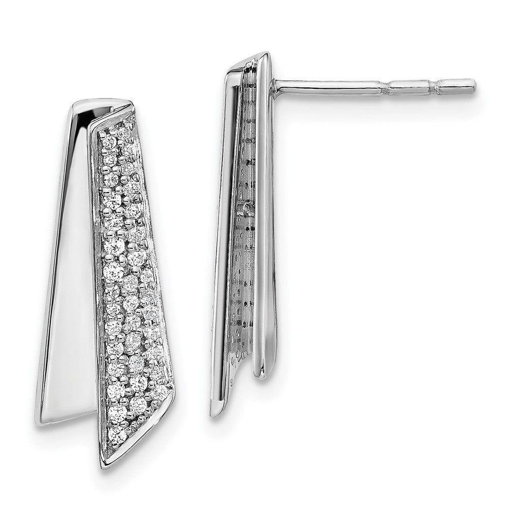 14k White Gold Real Diamond Fancy Earrings