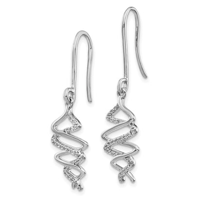 14k White Gold Real Diamond Fancy Earrings