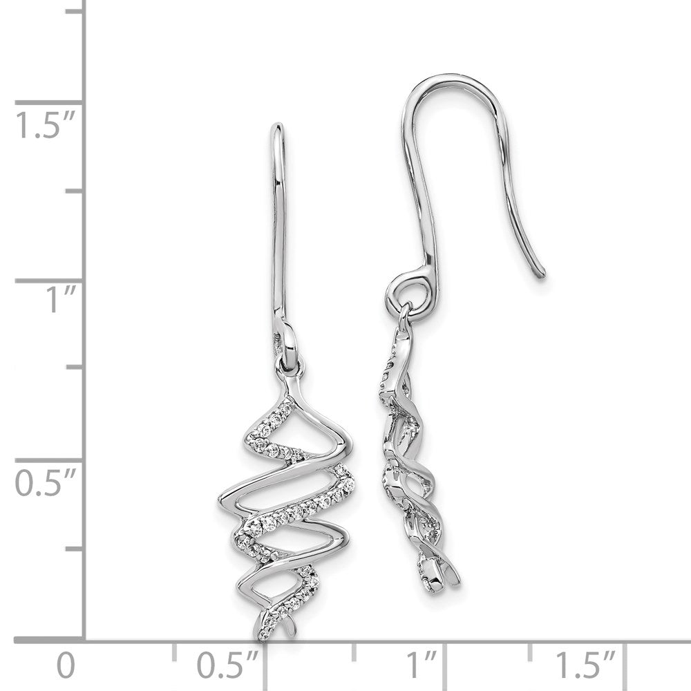 14k White Gold Real Diamond Fancy Earrings