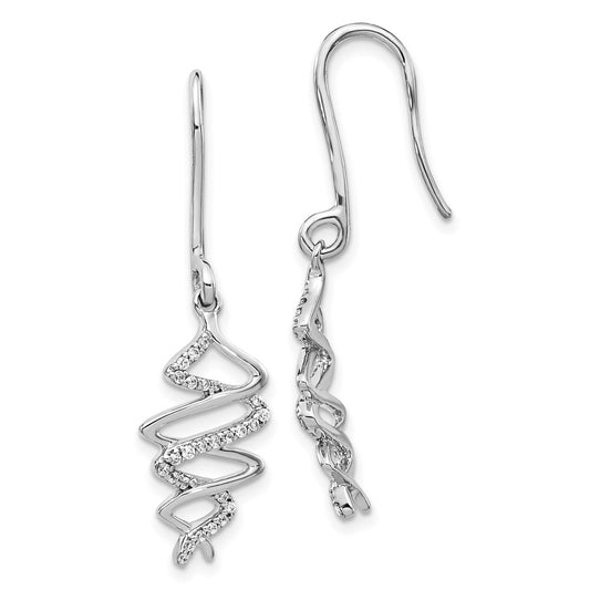14k White Gold Real Diamond Fancy Earrings
