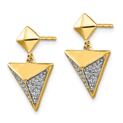 14k Yellow Gold Real Diamond Fancy Earrings