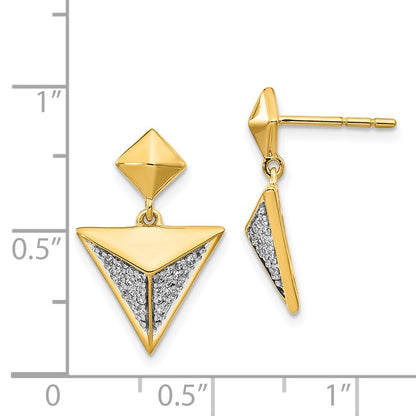 14k Yellow Gold Real Diamond Fancy Earrings