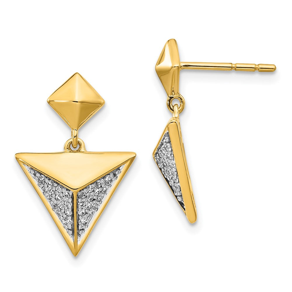 14k Yellow Gold Real Diamond Fancy Earrings