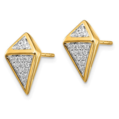 14k Yellow Gold Real Diamond Fancy Earrings
