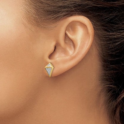 14k Yellow Gold Real Diamond Fancy Earrings