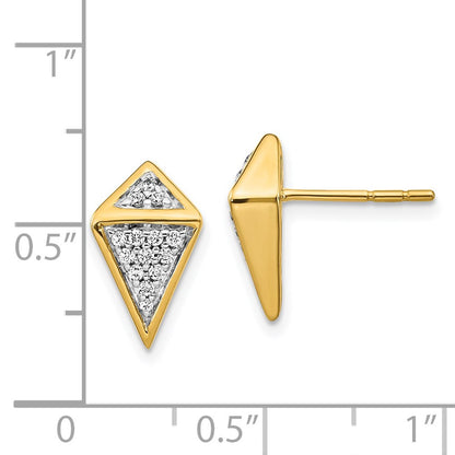 14k Yellow Gold Real Diamond Fancy Earrings