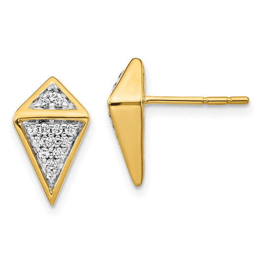 14k Yellow Gold Real Diamond Fancy Earrings