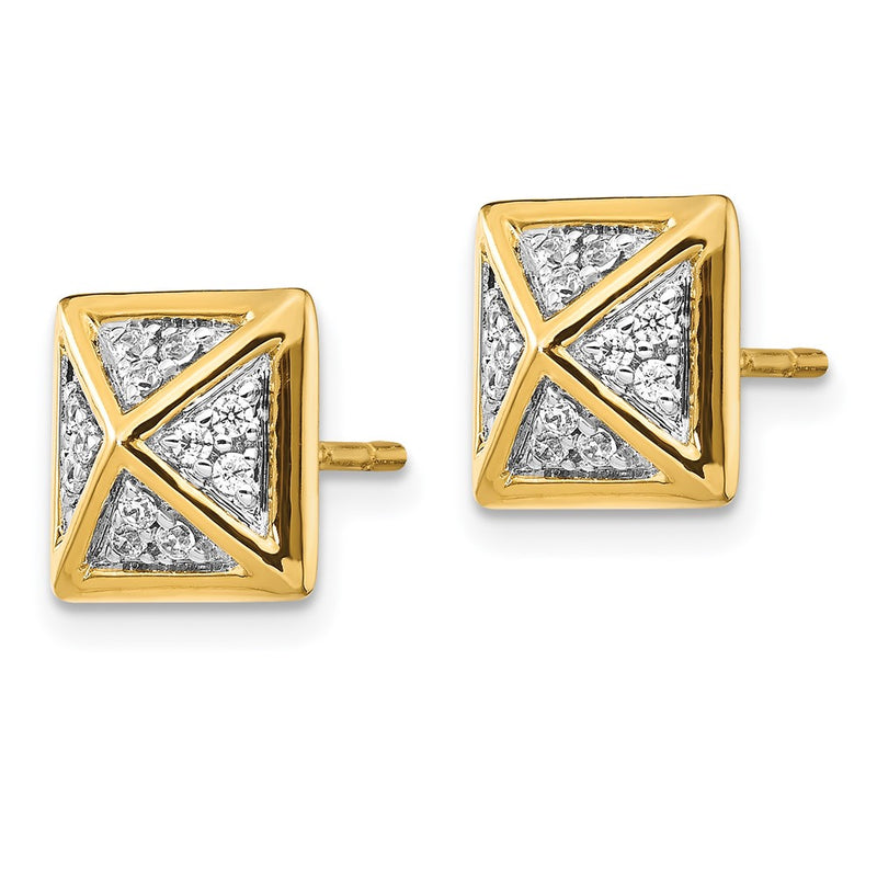 14k Yellow Gold Real Diamond Fancy Earrings