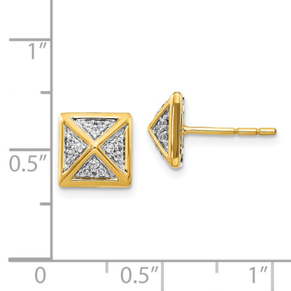 14k Yellow Gold Real Diamond Fancy Earrings