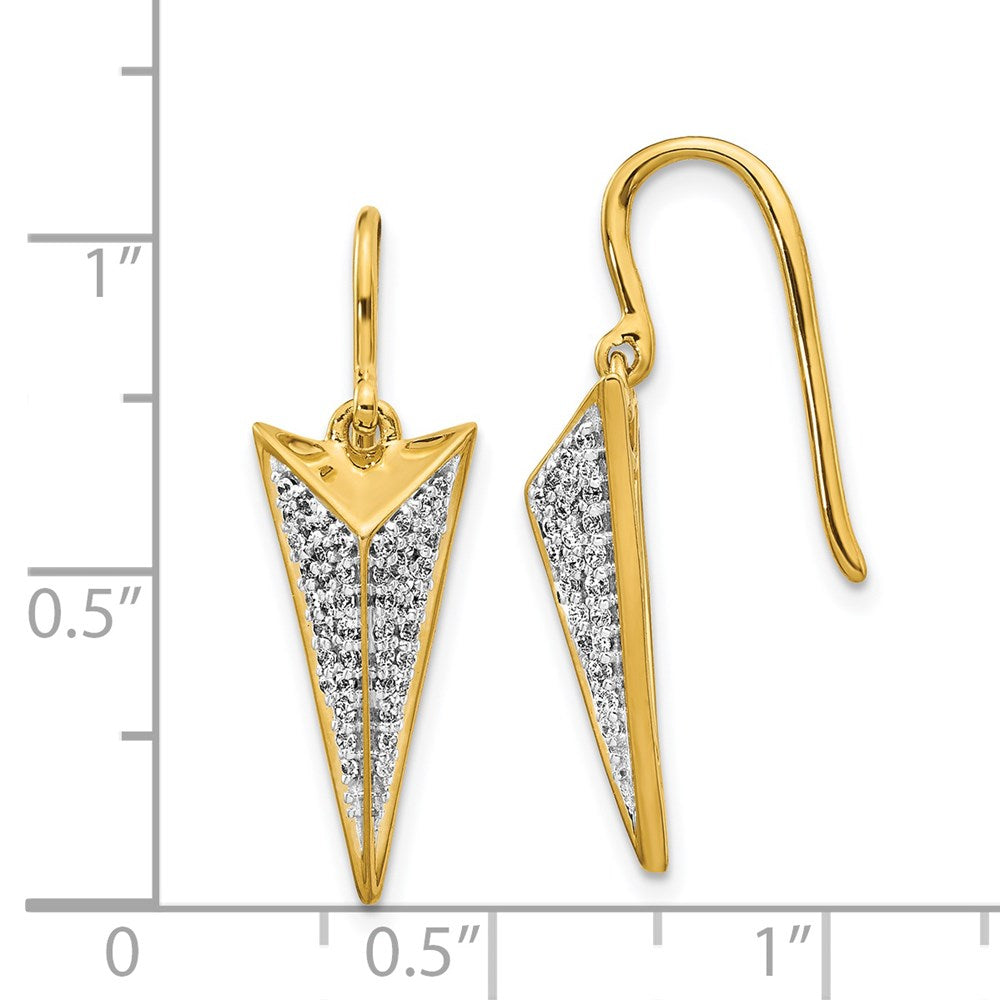 14k Yellow Gold Real Diamond Fancy Dangle Earrings