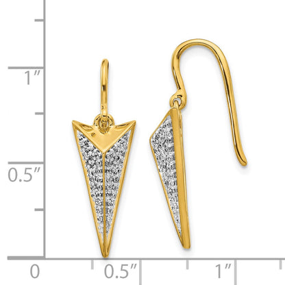 14k Yellow Gold Real Diamond Fancy Dangle Earrings
