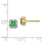 14k Yellow Gold Real Diamond and Emerald Fancy Earrings EM3923-EM-009-YA