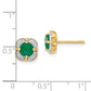 14k Yellow Gold Real Diamond and Emerald Fancy Earrings EM3923-EM-013-YA