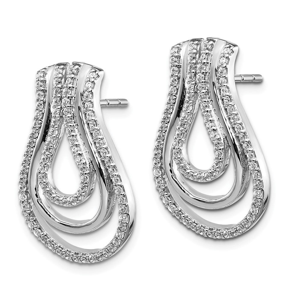 14k White Gold Real Diamond Fancy Earrings