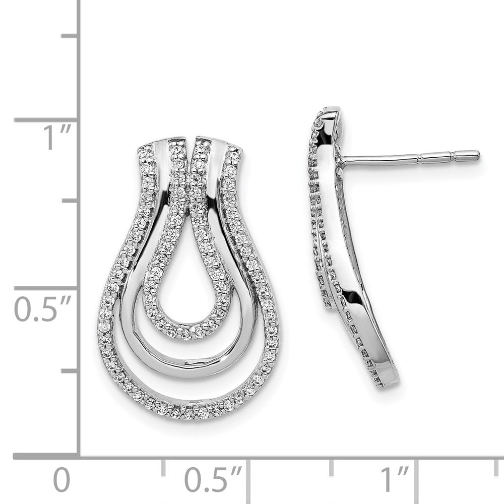 14k White Gold Real Diamond Fancy Earrings