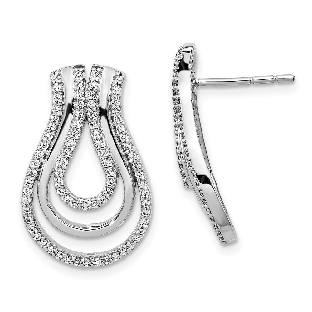 14k White Gold Real Diamond Fancy Earrings